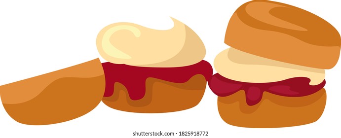 Scones food, illustration, vector on white background