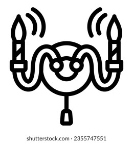 Sconse, candel sahpe lighting line icon, interior design concept, wall lamp luminaire vector sign on white background, outline style icon for mobile concept and web design. Vector graphics