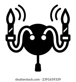 Sconse, candel sahpe lighting solid icon, interior design concept, wall lamp luminaire vector sign on white background, glyph style icon for mobile concept and web design. Vector graphics
