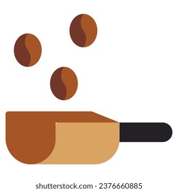 Scoop bean drink hot object icon