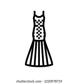 scoop bride dress line icon vector. scoop bride dress sign. isolated contour symbol black illustration