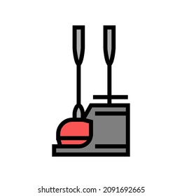 scoop and broom for cleaning dust color icon vector. scoop and broom for cleaning dust sign. isolated symbol illustration