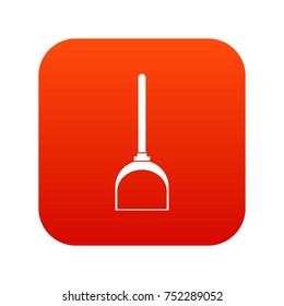 Scoop for cleaning icon digital red for any design isolated on white vector illustration