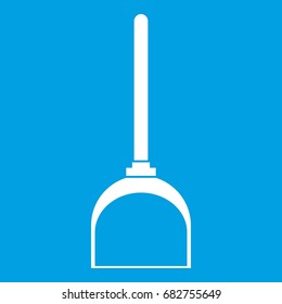 Scoop for cleaning icon white isolated on blue background vector illustration