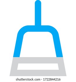 Herramienta de limpieza de cucharas. Icono del vector. Color gris y azul.