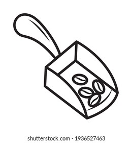 scoop with coffee beans design
