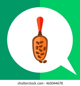 Scoop with coffee beans icon