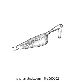 Scoop with Coffee Beans Illustration