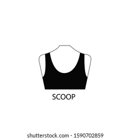 Scoop dress vector icon on white background. Flat vector off the shoulder dress icon symbol sign from modern clothes collection for mobile concept and web apps design.