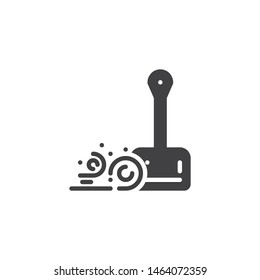 Scoop and dust vector icon. Dustpan filled flat sign for mobile concept and web design. Cleaning scoop glyph icon. Symbol, logo illustration. Vector graphics