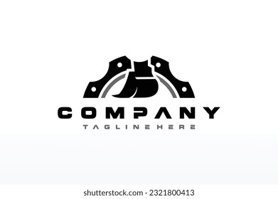 scoop excavator gear construction logo