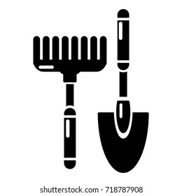 Scoop hand rake icon . Simple illustration of scoop hand rake vector icon for web design isolated on white background