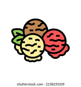 scoop ice cream color icon vector. scoop ice cream sign. isolated symbol illustration