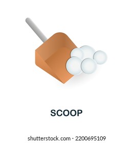 Scoop icon. 3d illustration from cleaning collection. Creative Scoop 3d icon for web design, templates, infographics and more