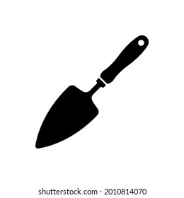 Scoop icon. Garden tools. Black silhouette. Front view. Vector simple flat graphic illustration. The isolated object on a white background. Isolate.