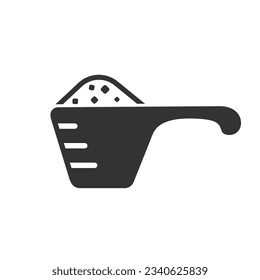 Scoop icon in modern flat style sign. Color, outline, solid, flat. powder, spoon, detergent, cup, laundry, pile concept. Vector illustration isolated