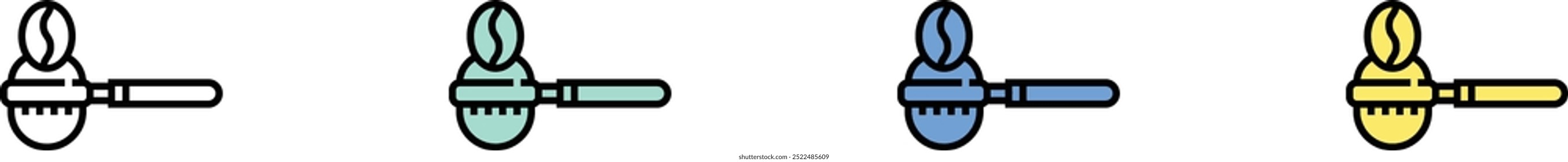 scoop icon. Outline, Green, Blue and Yellow Style Design Isolated On White Background