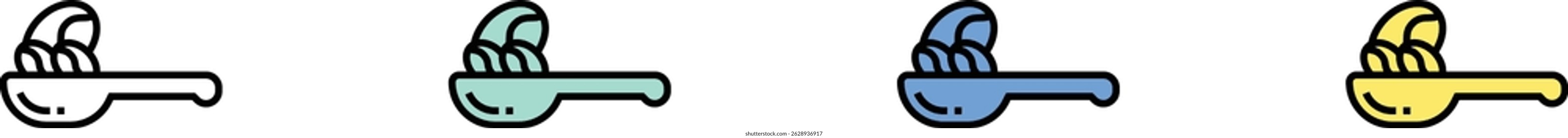 scoop icon. Outline, Green, Blue and Yellow Style Design Isolated On White Background