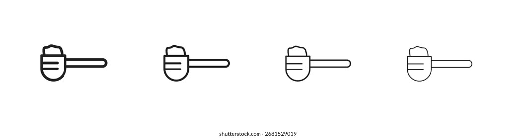 Paquete de Vector de contorno de icono de Scoop. Mejor para el Web, móvil, ui