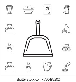 scoop icon. Set of cleaning tools icons white background