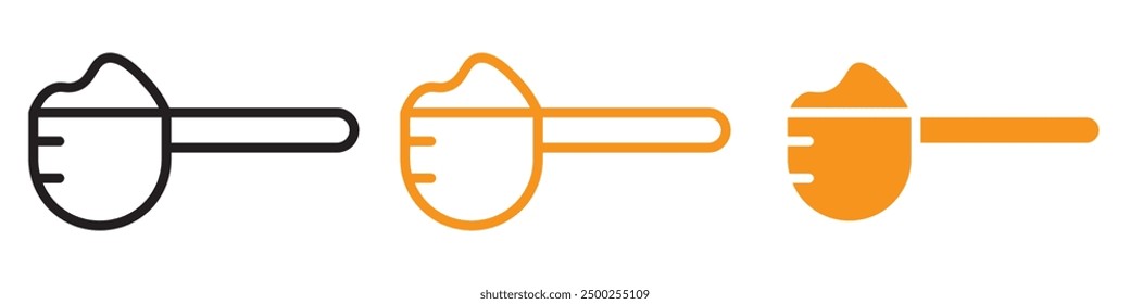 Scoop Icon Set Utensil Illustrations for Culinary and Kitchen Projects