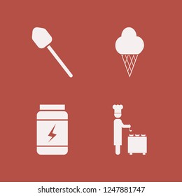 scoop icon. scoop vector icons set shovel, ice cream, chef ladle and whey