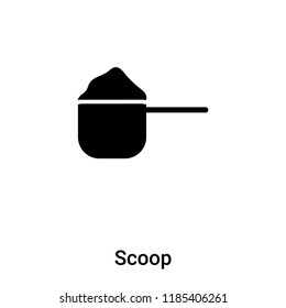 Icono Scoop vector aislado en fondo blanco, concepto de logotipo Scoop signo en fondo transparente, símbolo negro relleno