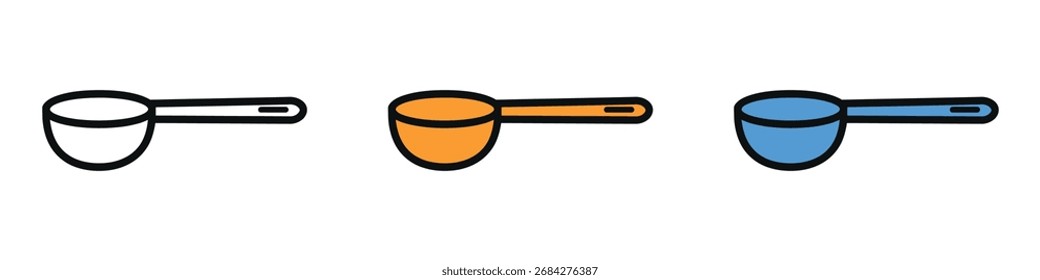 Vector de icono de cucharada. suplementos, horneado o cualquier símbolo de tarea de cocina. Ilustración vectorial.