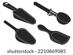 Scoop isolated black set icon. Vector illustration measuring serving on white background.Black set icon scoop .