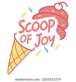 Scoop of Joy: A Sweet Treat vector flat design