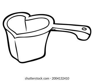 scoop line vector illustration,
isolated on white background.top view
