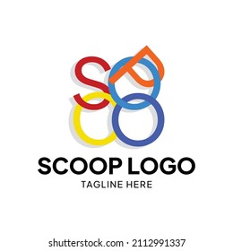 Scoop Logo vector illustration typography.