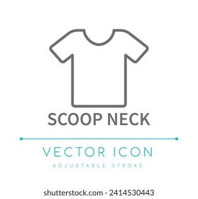 Icono de línea de vectores de moda estilo ropa de camisa de cuello escopeta