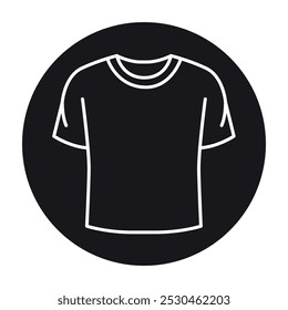 Scoop Neck t-shirt line black icon. Sign for web page, mobile app, button, logo. Vector isolated button. Editable stroke.