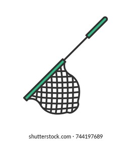 Scoop net color icon. Fishing gear. Hoop net. Isolated vector illustration