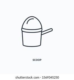 Scoop outline icon. Simple linear element illustration. Isolated line Scoop icon on white background. Thin stroke sign can be used for web, mobile and UI.