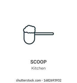 Icono de vector de contorno de Scoop. Icono de la primicia, ilustración de elemento simple vectorial plano del concepto de cocina editable trazo aislado sobre fondo blanco