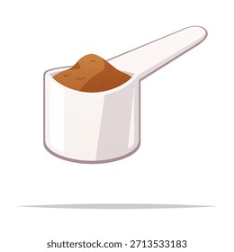 Scoop of protein powder vector isolated illustration