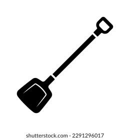 Scoop shovel icon. Black silhouette. Front side view. Vector simple flat graphic illustration. Isolated object on a white background. Isolate.
