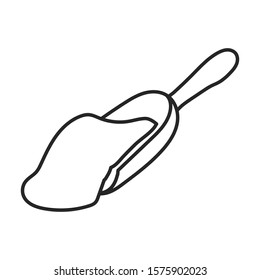 Scoop of sugar vector icon.Line vector icon isolated on white background scoop of sugar.