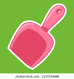 Scoop vector cartoon sticker isolated on background.