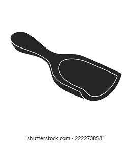 Scoop-Vektorsymbol.Schwarz-Vektorsymbol einzeln auf weißem Hintergrund.