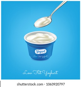 Scoop in a yogurt cup.illustration vector