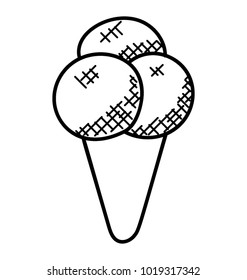 
A scoopy, flavoured ice cream, doodle icon
