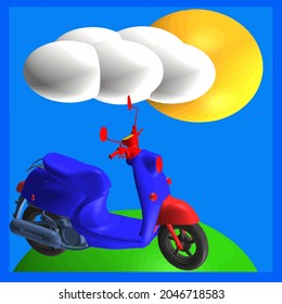 Scooter 3d object used for education purpose to teach your children