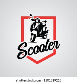 Scooter Badge Logo Designs Template