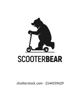 scooter bear silhouette logo inspiration