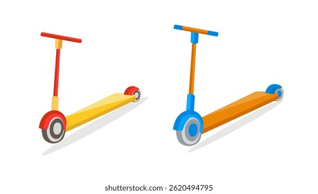 Scooter Bicycle Illustration With Simple Design, Transport For Spring Scooters Bike.