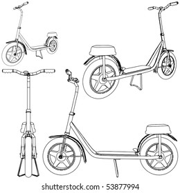 Scooter Bicycle Vector 01