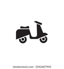 Scooter bike icon black and white vector sign